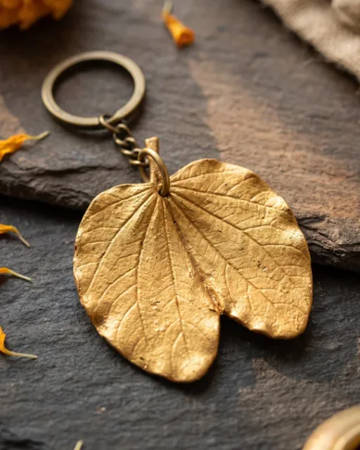 Apta Leaf Keychain - Green / Golden