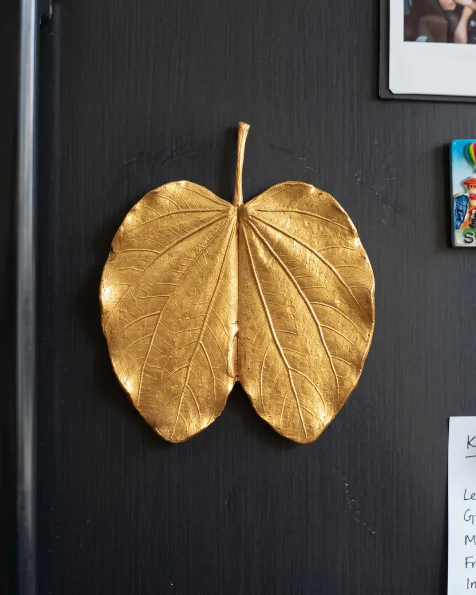 Apta Leaf Fridge Magnet - Green / Golden